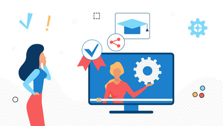 online remote learning course on digital platform vector image