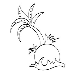 Palm tree line drawing for print vector