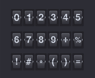 set of numbers and symbols on a mechanical vector image