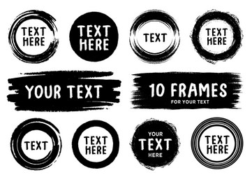 trendy round backgrounds and frame for text vector