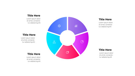 a visually engaging circular infographic with 5 vector image