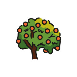 apple tree color line icon pictogram for web page vector image