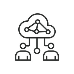 cloud engineers icon in line design vector image