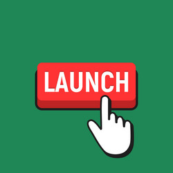 hand mouse cursor clicks the launch button vector image