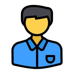 Man student icon in filled line style for any vector