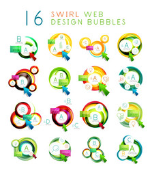 set of swirl web design infographic bubbles vector image