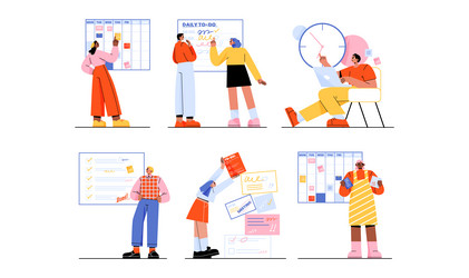 time management business planning with checklists vector image