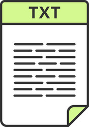 txt file color icon text format unformatted vector image
