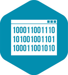 binary code icon simple style vector image