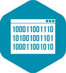 Binary code icon simple style vector