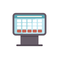 computer showing calendar app with selected dates vector image