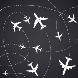 creative of plane with dashed vector image