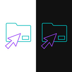 line cursor click document folder icon isolated vector image