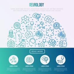 neurology concept in half circle vector