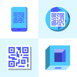 qr codes icon set in flat style vector