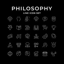 set line icons of philosophy vector image