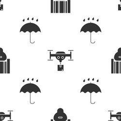 set scanner scanning bar code delivery drone vector image