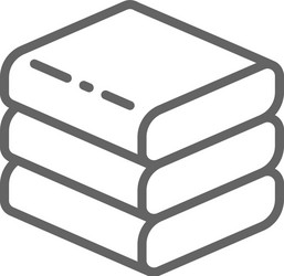 Folded large bath towel line icon Royalty Free Vector Image