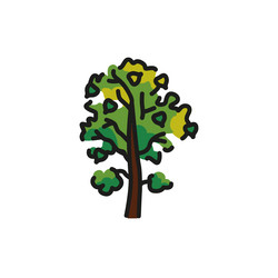 aspen tree color line icon pictogram for web page vector image