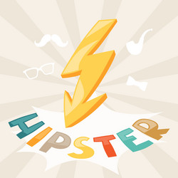 design with lightning in hipster style vector image
