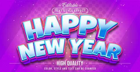 editable text style effect - happy new year vector image