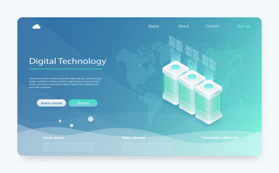 Server Hosting Room Icon - Data Center vector image