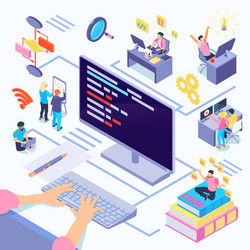 Software Developers Coding vector image