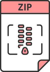 zip file color icon archive format isolated vector image