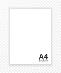 A4 paper with shadow design template vector