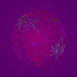 abstract globe of lines and dots connection vector image