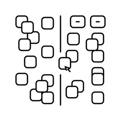 affinity diagram ux ui design line icon vector image