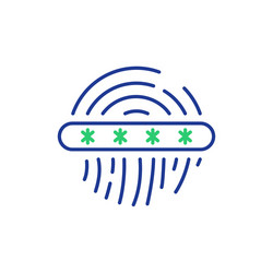 fingerprint loop icon with password inside vector image