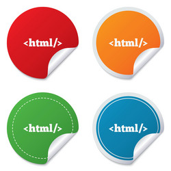 html sign icon markup language symbol vector image