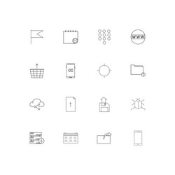 internet technologies linear thin icons set vector image