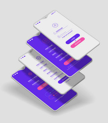 mobile app ui sign in and up screens 3d vector image