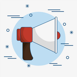 Red and white bullhorn icon vector