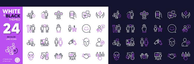 remove team presentation and clapping hands line vector image