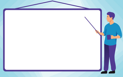 school instructor drawing pointing stick on empty vector image