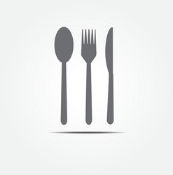 Fork spoon and knife isolated on white Royalty Free Vector