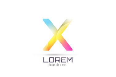 x logo template abstract arrow shape vector image