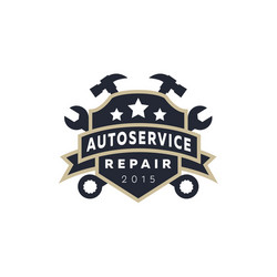 Automotive Repair Shield Emblem Vector Image