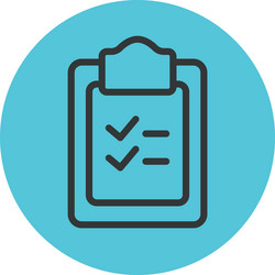clipboard with checklist icon block line style vector image