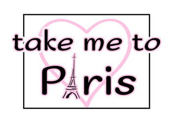 eiffel tower heart drawn vector image
