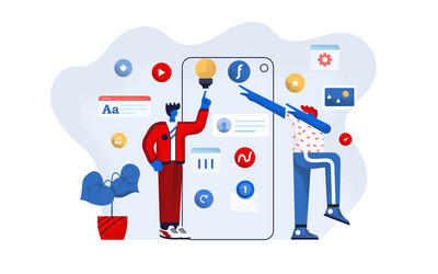 flat modern design app development vector image
