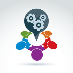 gears and cogs teamwork theme icon conceptual vector image
