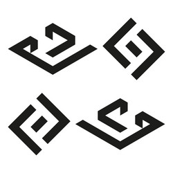 geometric shape icons abstract symbols angular vector image