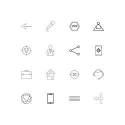 internet of things simple linear icons set vector image