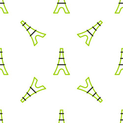 line eiffel tower icon isolated seamless pattern vector image