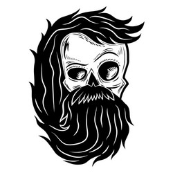 Skull Sign with Beard Vector Image