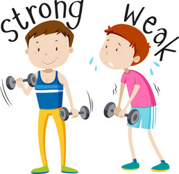 Strong vs Weak: Opposing Concepts vector image